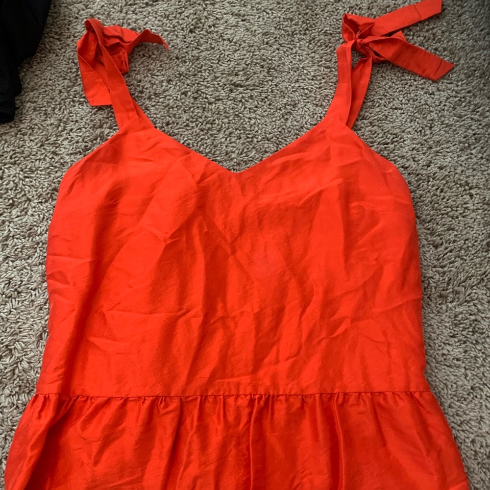 J. Crew Red Tank Top with Bow Straps